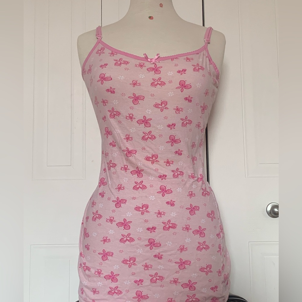 Pink Floral Print Women's Slip Dress🩷